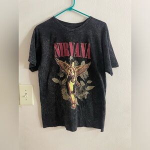 NIRVANA Black Graphic T-Shirt